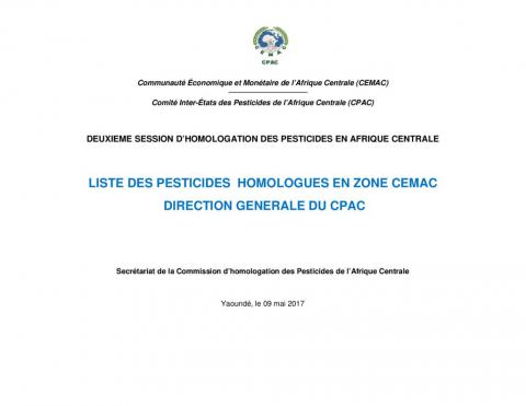 Liste des pesticides homologués en Afrique Centrale